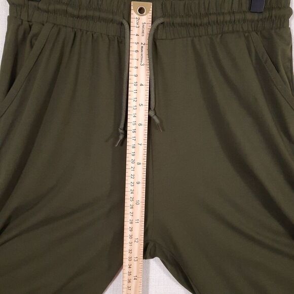 Leggings Depot Joggers Track Cuff Sweatpants Size Medium Pockets Olive Green - Picture 9 of 11